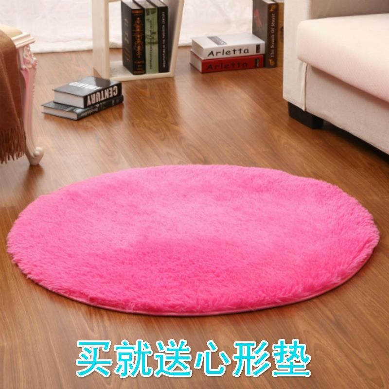 Minimalist bedroom Children's room round-round rug plush Korea photo Anti-slip bottom basket Cradle Cushion White Guest