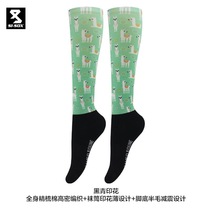 Equestrian riding special sports stockings summer thin pure cotton printing special shock-absorbing riding equipment womens stockings