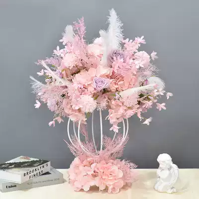 Wedding props silk flower simulation Flower Hotel owner table flower bar KTV window decoration flower ball wedding floral art