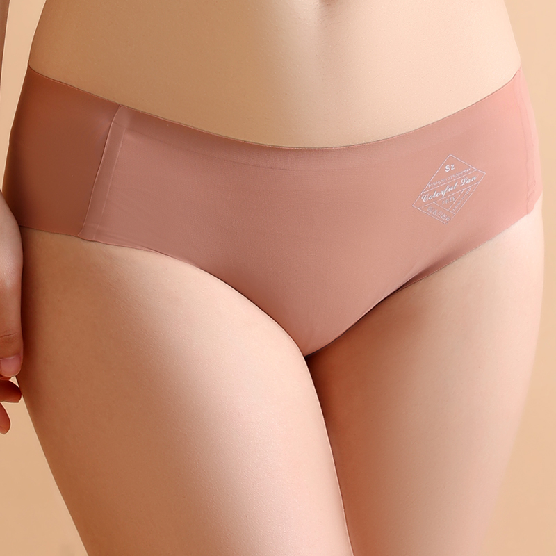 Ice silk underwear women's antibacterial traceless comfortable mid-waist girls safety pants nude breathable soft skin-friendly briefs summer