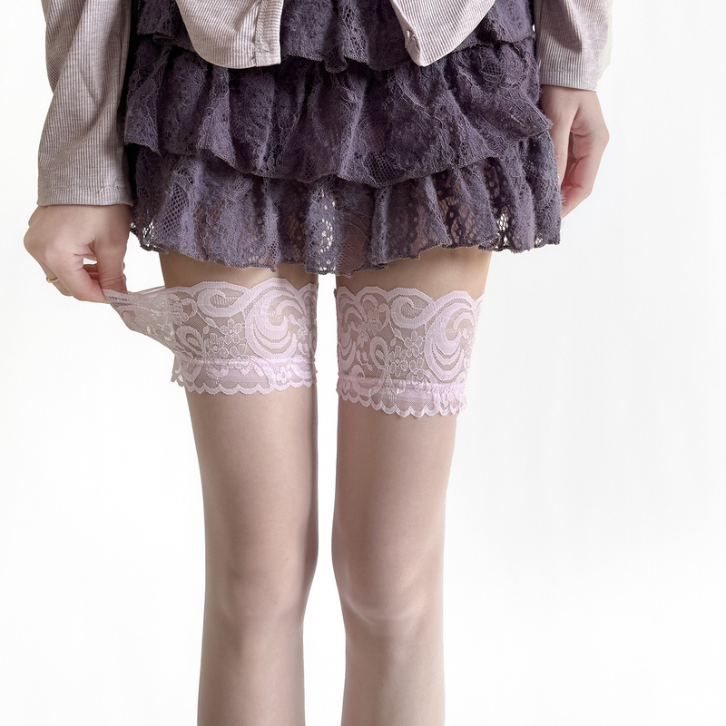 40-100kg 【10 Colors】Silicone Non-Slip High-Elastic Stockings Sexy Lace Trim Leg Socks for Women Spring and Summer 40-100kg 【10 Colors】Silicone Non-Slip High-Elastic Stockings Sexy Lace Trim Leg Socks for Women Spring and Summer