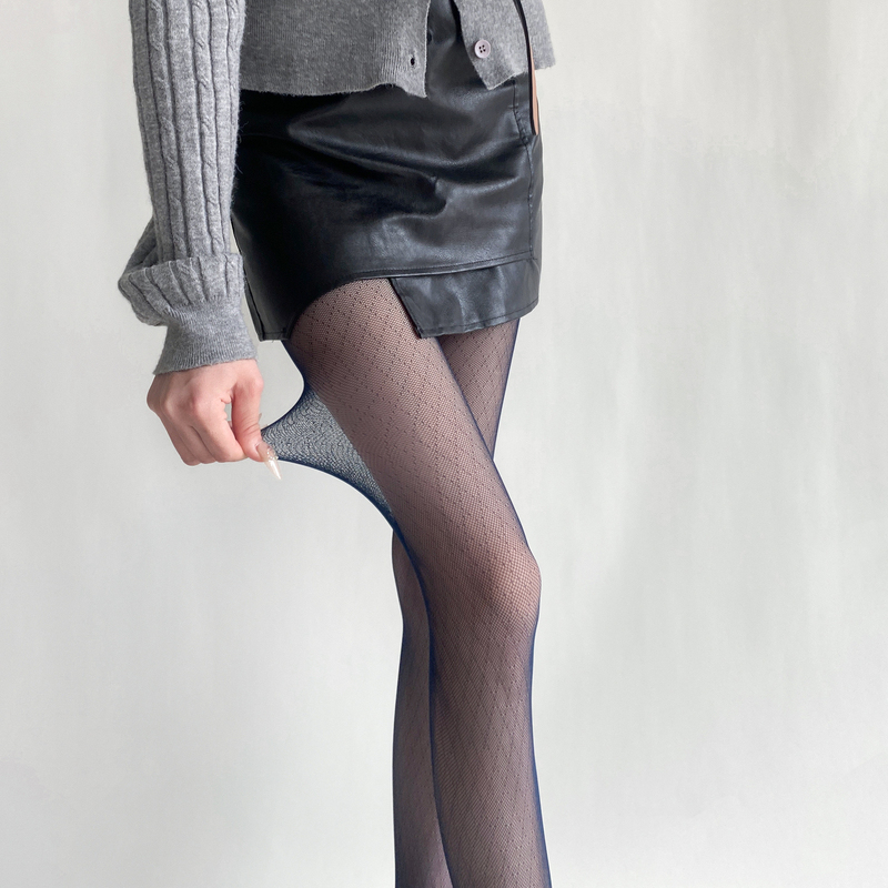 【5 Colors】 40-100kg High Elastic Spring/Summer Thin High-Stretch Solid Color Diamond Pattern Vintage Sexy Fishnet Tights for Women