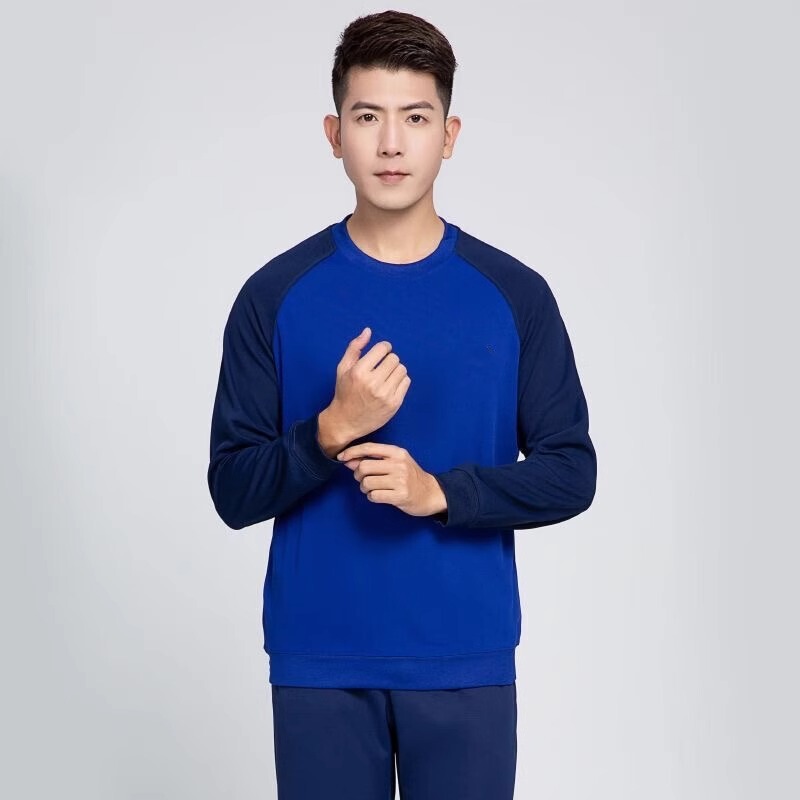 Authentic Spring, Autumn and Winter Fire-Fighting Uniform Long-Sleeved Round-Neck Shirt Physical Training Suit Blue Rescue Fire-Fighting Sportswear