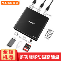 Maiwo K2525P all-aluminum multifunctional solid state mobile hard drive C fast charging HDMI SD TF reader HUB extension