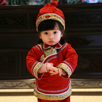 Mai Yingxin handmade girls Tang clothing cotton coat suit Baby year-old dress Childrens New Years dress Baby New Years dress Winter