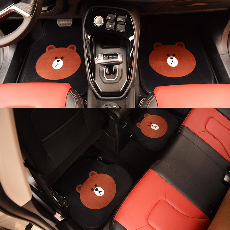 Cartoon Car Floor Mat Carpet Car Mats Are Easy To Clean Soft Suede