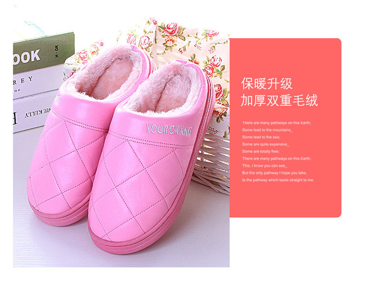 Dép cotton đế bệt nam với dép bông mùa đông Dép cho nam và nữ nhà không thấm nước dày chống trượt dép ấm dép crocs nam