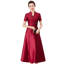 Mothers wedding banquet dress autumn 2024 new host elegant and noble toast to mother-in-law wedding banquet dress winter