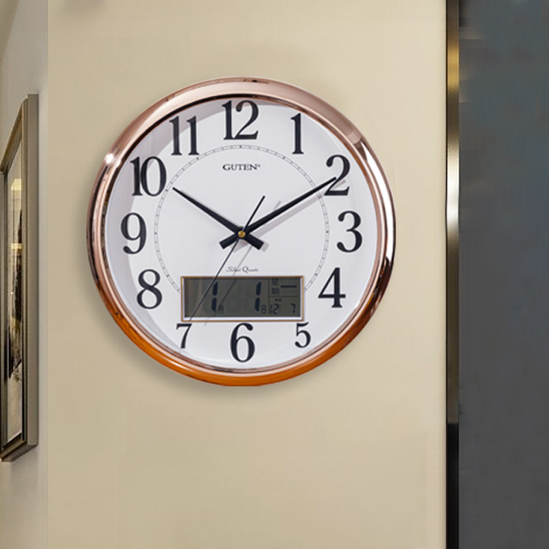 Admiralty Multifunction Liquid Crystal Hanging Clock Calendar Modern Minima Home Living Room Clock Bedroom Mute Quartz Clock Watch