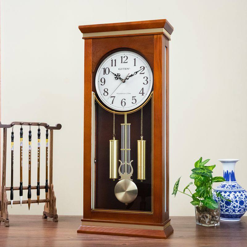 Admiralty throne hanging dual-use clock new Chinese-style solid wood desk clock living room desktop desktop sitting clock old-fashioned chiming clock