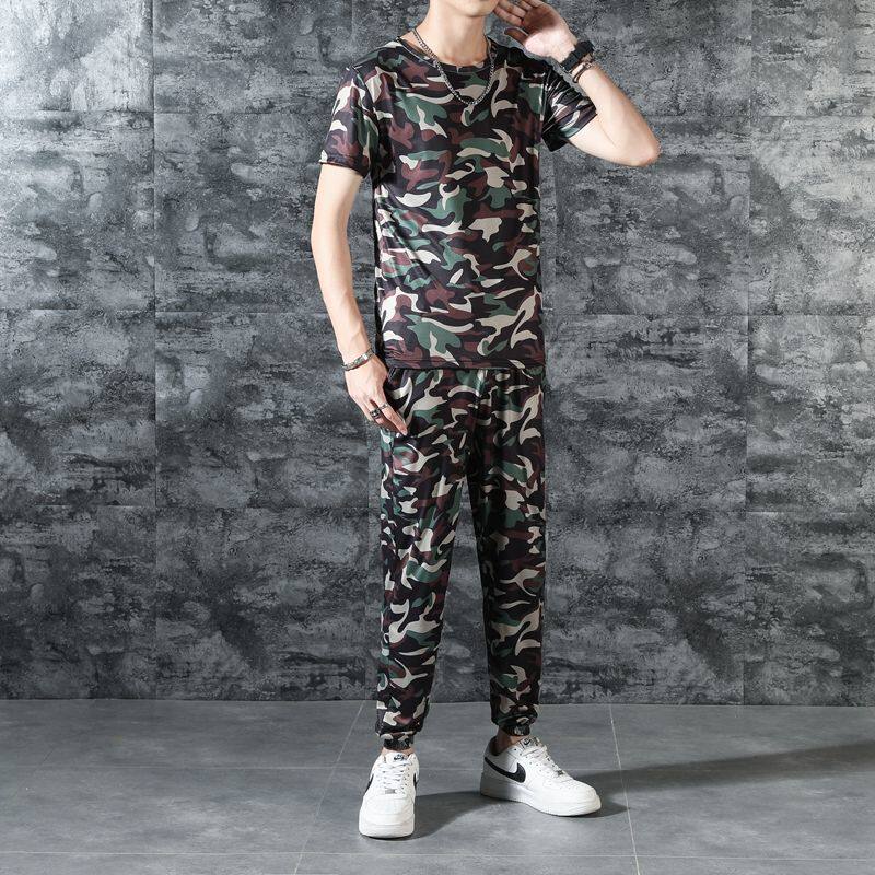 Pure cotton camouflan suit men's army precepts women's spring summer season thin wear and wear outdoor tooling folk workwear workwear