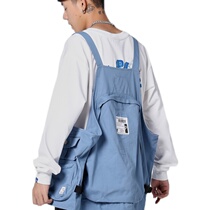 Autumn and winter National tide horse clip vest big backpack Japanese retro vest men and women sleeveless black blue tide coat tide