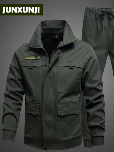 Хлопковый эластичный осенний камуфляжный износостойкий комбинезон, защита от ожогов