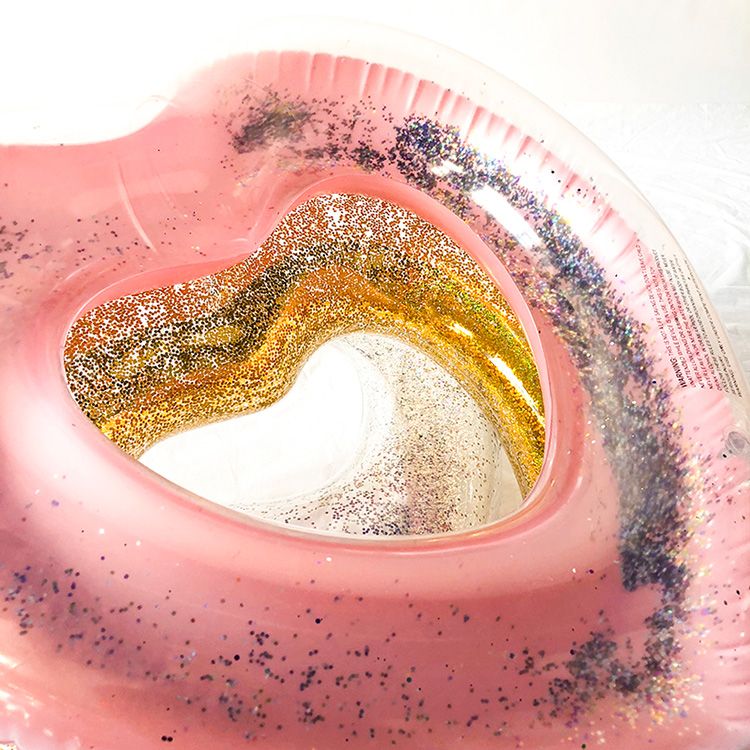 Lưới màu đỏ tình yêu sequin bơi vòng dành cho người lớn nữ dày lên vòng nổi người lớn nước sofa giường béo phao cứu sinh bơm hơi - Cao su nổi