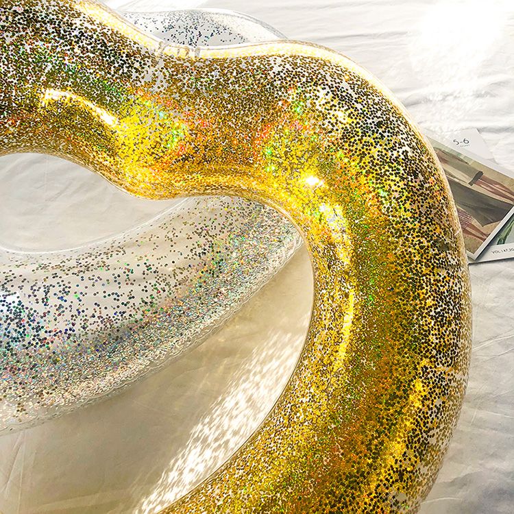 Lưới màu đỏ tình yêu sequin bơi vòng dành cho người lớn nữ dày lên vòng nổi người lớn nước sofa giường béo phao cứu sinh bơm hơi - Cao su nổi