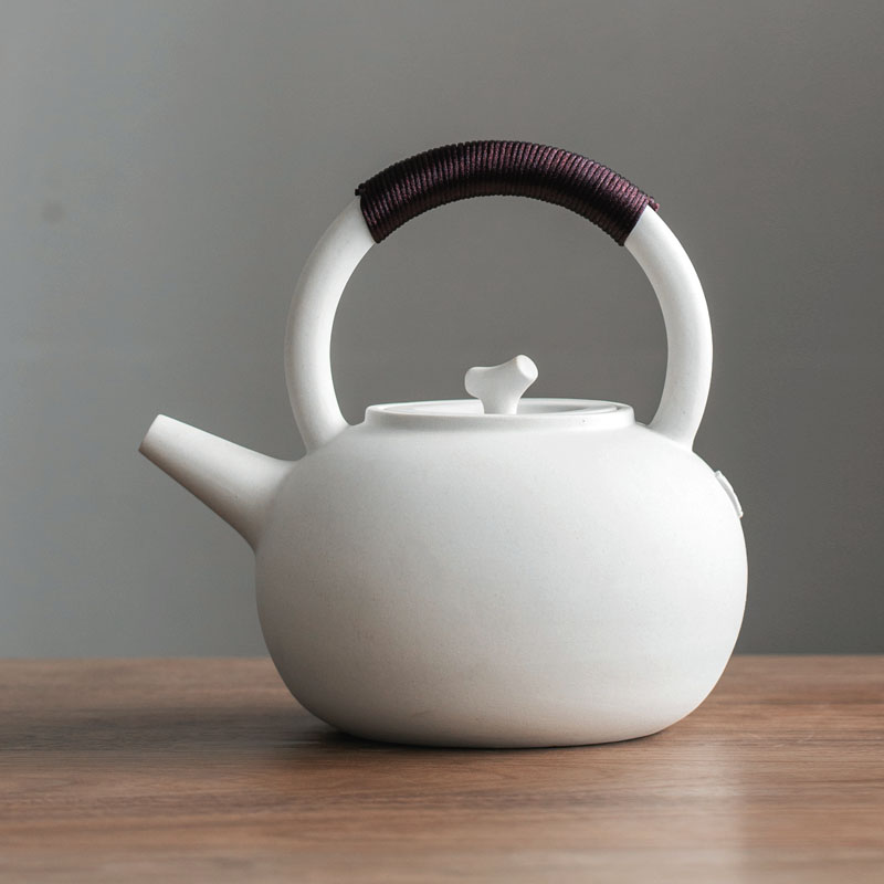 Japanese-style pot pot pot for houseboiled tea-resistant ceramic teapot white ceramic teapot brewed teapot for health pot