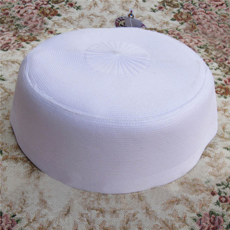 Winter thickened hard stiff pure white hat men's pure white Hui ethnic worship minority style small hat