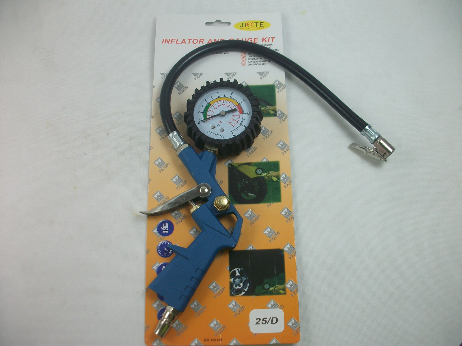 Automotive tyre inflatable watch large gun with air-exhausting functional tire pressure-gauge air gun