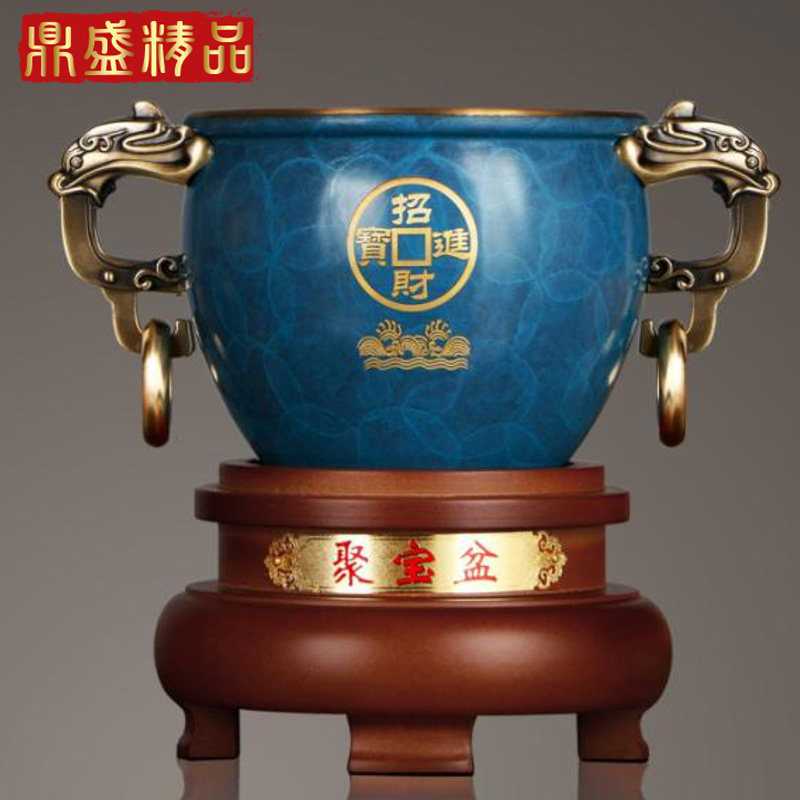 Pure copper leopard Poly Basin Swing with a set of Picchu for Feng Shui Strokes Chayugenguan Living-room Decoration Gift Light Extravagant Abstraction