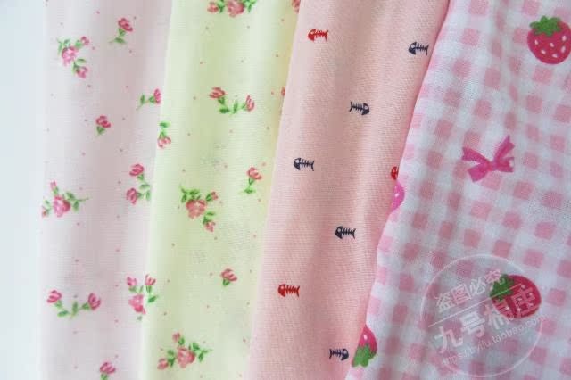 Bông gạc đôi nightdress nữ ngắn tay mùa xuân và mùa hè phần mỏng cotton đồ ngủ phần dài dâu tây tươi hoa nhà ăn mặc