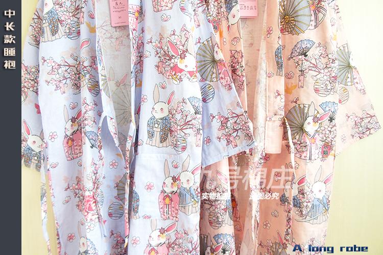 Mùa hè phần mỏng bông gạc áo choàng tắm nữ Nhật Bản-phong cách cardigan nightdress dễ thương và gió gowns cotton phẳng vải hấp quần áo