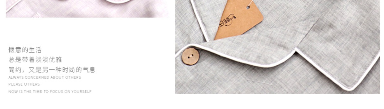 Mùa xuân và mùa hè các cặp đôi đồ ngủ bằng vải bông gạc cho nữ dài tay cotton hai lớp cotton dịch vụ tại nhà màu trơn nam Nhật Bản đơn giản đồ bộ cho người 60 tuổi