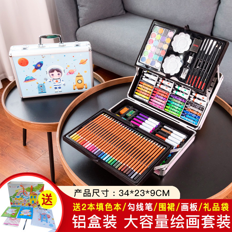 Children drawing tools suit paintbrush gift box Water color pen crayons Baby Birthday Drawing Gift Toys
