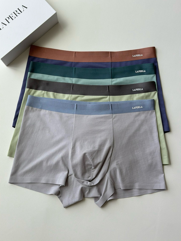 La Men's Luxury Underwear 80-Count High-Density Pure Cotton Seamless Comfortable Breathable 7A-Grade Antibacterial Silk Crotch