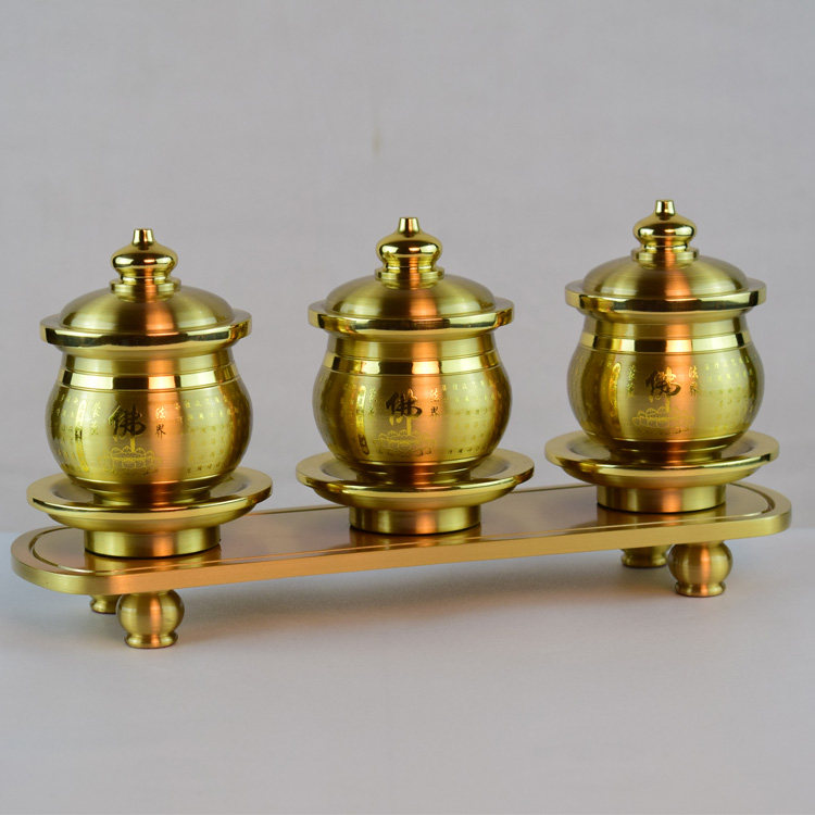 For Buddha water cup Buddha utensils pure copper household Buddhist hall dedicated to holy water cup Buddha God of wealth lucky water cup lotus
