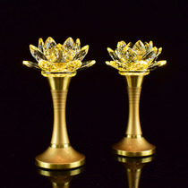 For the Buddha lamp Crystal Lotus lamp Pure copper Buddha for the lamp Monastery Buddha Supplies Buddha Hall Long Ming Lights Buddha Former Lotus