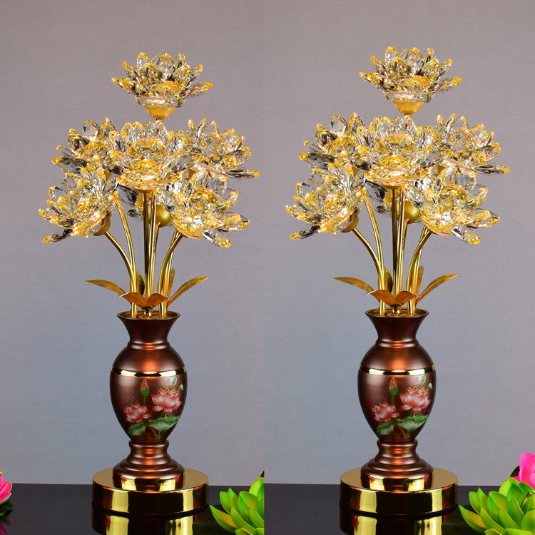 For the Buddha lotus lamp seven-star lamp crystal Buddha for the lamp led Buddha supplies supplies Buddha front decoration Avalokitesvara Buddha front lotus