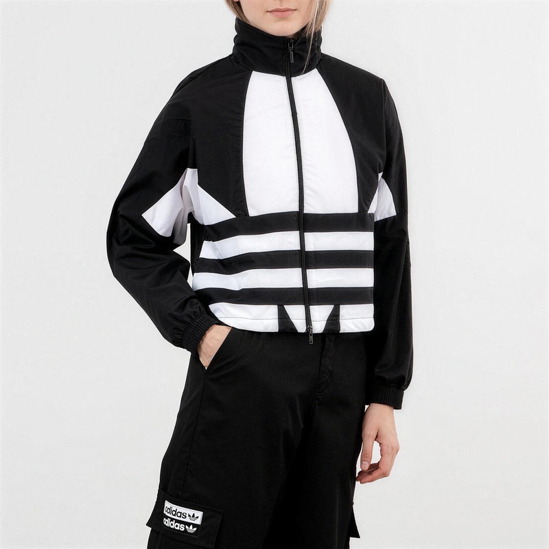 Adidas Adidas Trefoil Large Logo Print Woven Sports Hooded Jacket Women's Spring New Style
