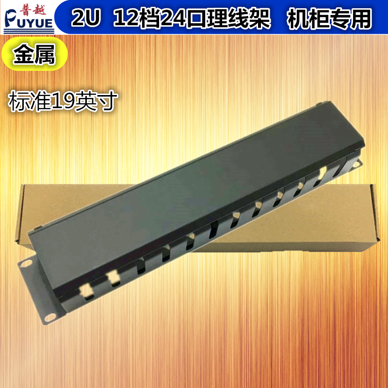 Neutral Unlicensed 2U Rational Wire Rack 12 Gear 24 Port Telephone Network Wire Rack Rationalizer Cabinet Thickened Wire Loop