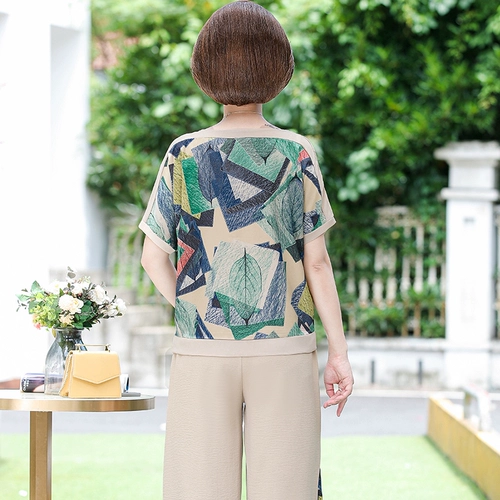 Летняя одежда для матери, комплект, летняя футболка с коротким рукавом, в западном стиле