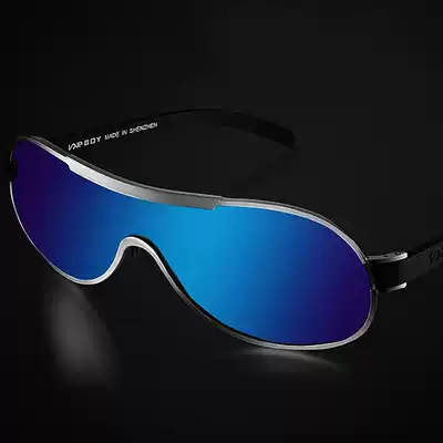 Extra large eye color sunglasses Tide people reflective glasses gradual color polarizer locomotive one-piece sunglasses