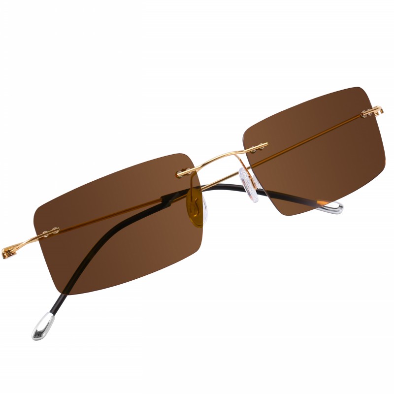 Borderless Sunglasses Small Square Sunglasses Myopia Round Face Sunglasses Intelligent Discoloration Driver's Driving Pia-Taobao