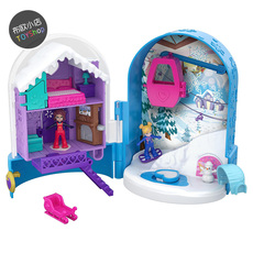 Игрушка 正版polly pocket 波利口袋八宝盒火烈鸟雪球迷你娃娃过家家玩具
