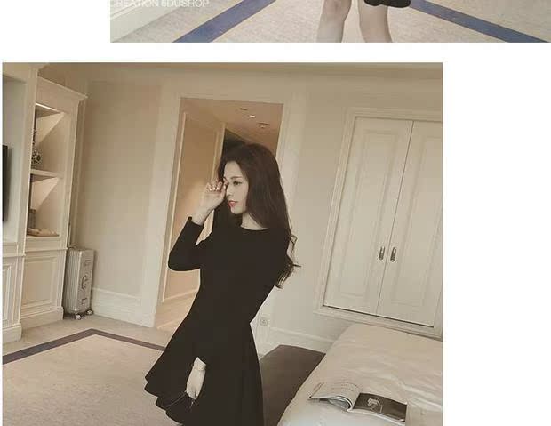 Mùa thu và mùa đông dài- tay dài đầm với nhung khí ấm áp kích thước lớn sưng húp một phông chữ bên dưới váy dưới mẫu đầm xòe dài qua gối