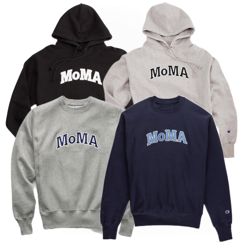 Moma Champion Rw Horizontal Stripe Series Museum of Modern Art Champion Collaboration Fleece Sweatshirt Hoodie