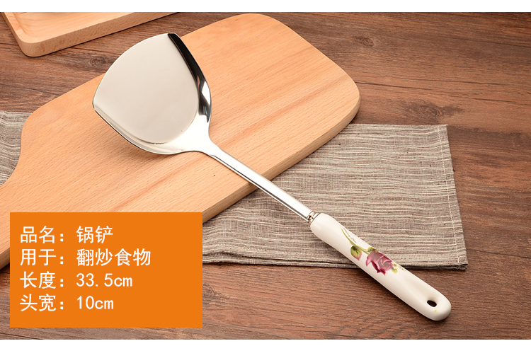 Bộ thìa inox đặt bếp nấu xẻng kết hợp gia dụng chống nóng cách nhiệt bếp nấu bộ bảy xoong