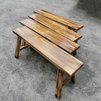 Solid wood long bench bench long bench wooden stool short stool round stool small snack restaurant Snack Bar Farmhouse Music Barbecue Hot Pot long stool