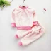 Đồ ngủ trẻ em mùa thu và mùa đông mô hình san hô lông cừu đầu dày mô hình bé trai flannel cô gái dài tay bé dịch vụ nhà phù hợp chân váy trẻ em Phù hợp với trẻ em