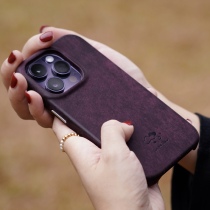 WUZHI vegetable leather mobile phone case is suitable for iPhone 14 ProMax Italian magnetic absorption