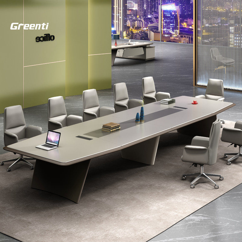 Getai office furniture conference table long table simple modern large conference room reception negotiation desk and chair combination