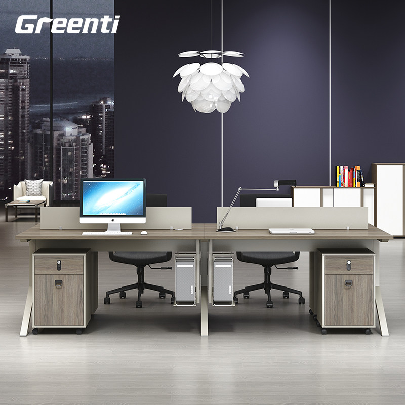 Office staff desk and chair combination simple and modern financial workstation 4 6-person staff card seat desk