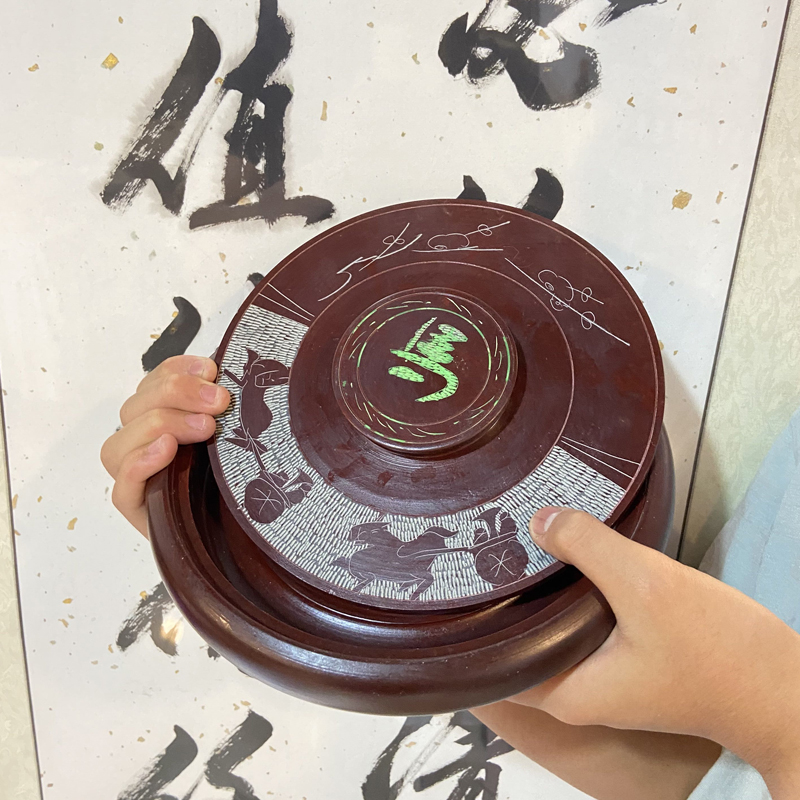 5-inch 4-inch 6-inch ancient Horse Inkstone Terrace Rograin With Lid Antique Large Ink Stone Students Calligraphy Red Ink Stone Wenfang Four Treasures