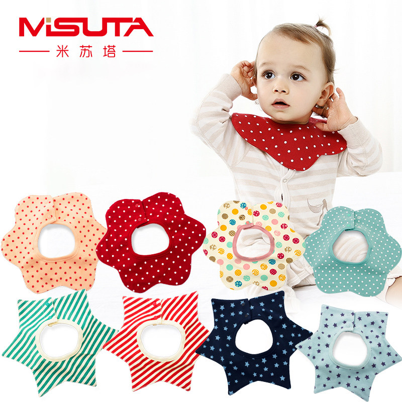 Baby Saliva Scarves Around Pocket pocket Cotton Newborn Toddler Baby Toddler 360 Degrees Waterproof Swivel Snap to Eat Dinner Around