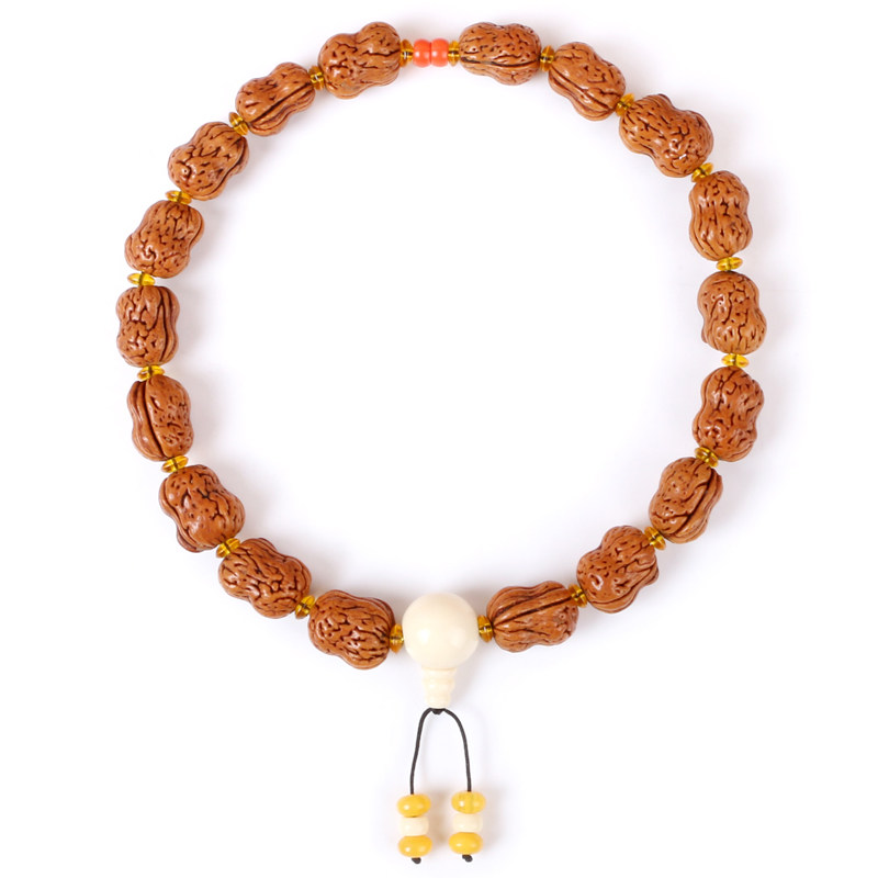 Brain Pattern Peach Core Shaped Peanut Gourd Bracelet Machine Brush Pulp Beads 18 Hand-held Wenwan Handlebars Walnut Strings