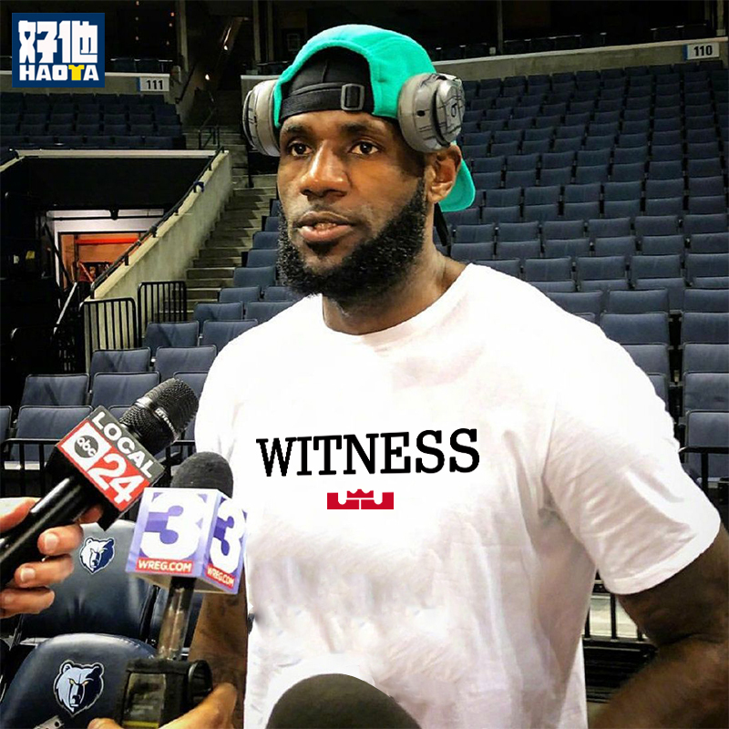 Basketball Superstar James Witness Logo Short-Sleeved T-Shirt Lebron Playing Basketball Pure Cotton Student Men's Top Basketball Superstar James Witness Logo Short-Sleeved T-Shirt Lebron Playing Basketball Pure Cotton Student Men's Top