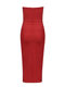 Red Atmospheric Tube Top Sexy Slit Elastic Bandage Dress Goddess Fan Wedding Toast Evening Dress